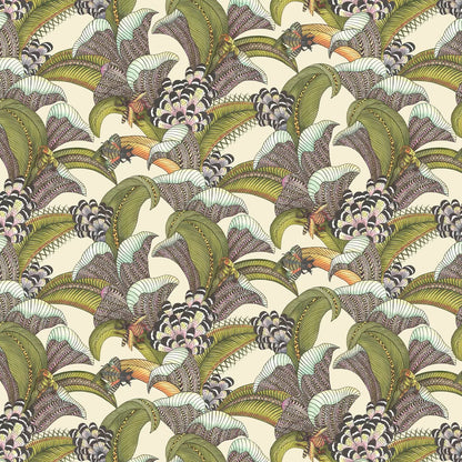 Hoope Wallpaper - Olive on Cream