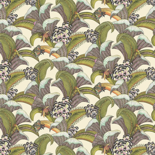Hoope Wallpaper - Olive on Cream