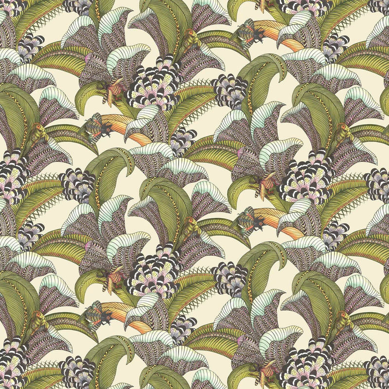 Sample - Hoope Wallpaper - Olive on Cream