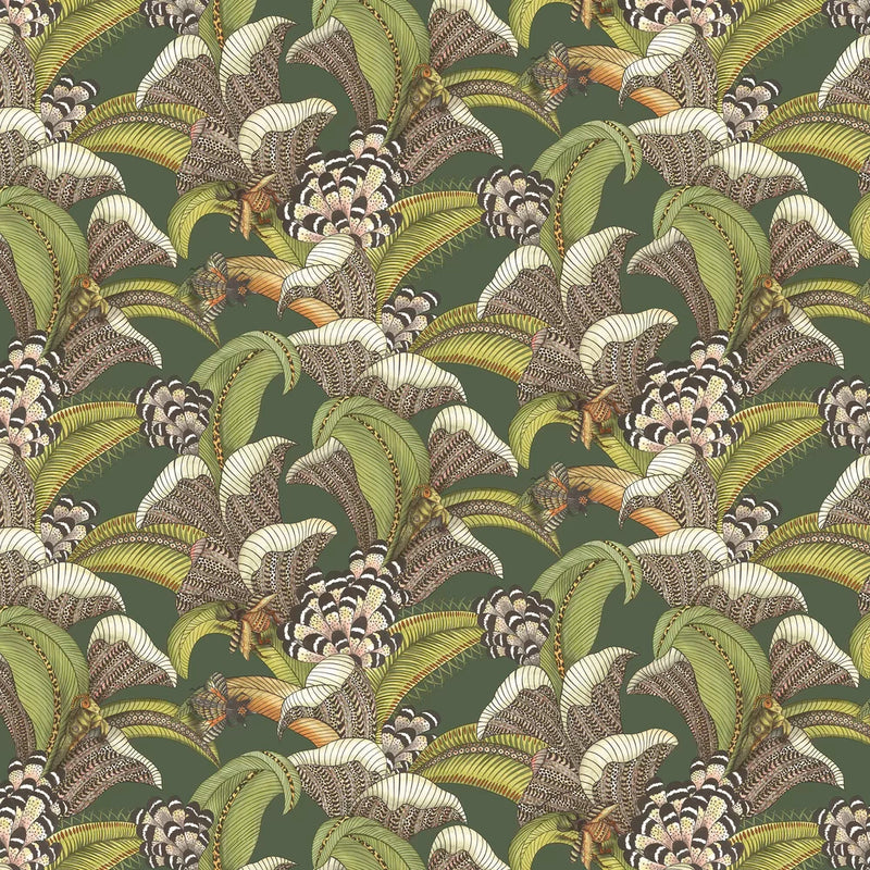 Sample - Hoope Wallpaper - Spring Green on Forest