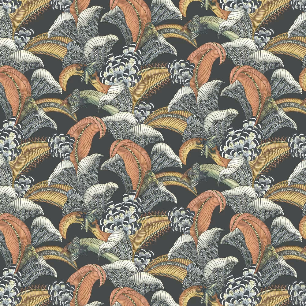 Sample - Hoope Wallpaper - Terracotta Charcoal