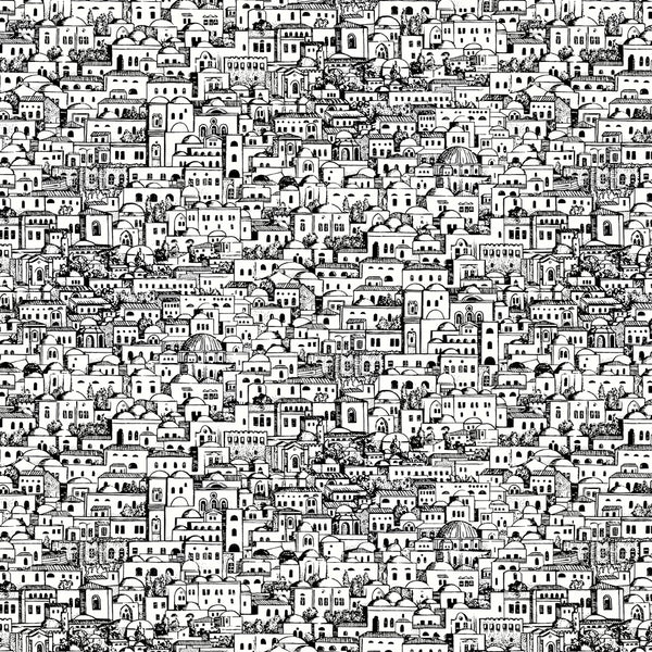 Sample - Mediterranea - Cityscape Wallpaper - White & Black