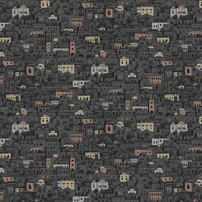 Mediterranea - Cityscape Wallpaper - Charcoal/Metallics