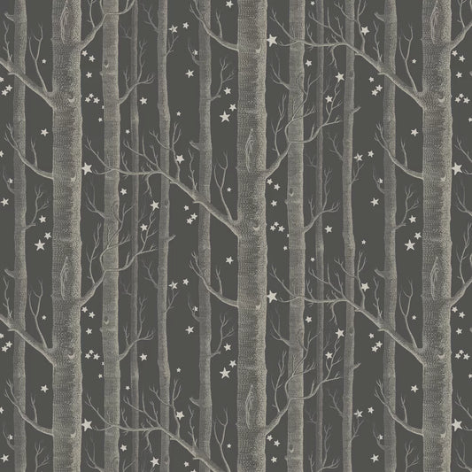 Woods and Stars Wallpaper - Charcoal
