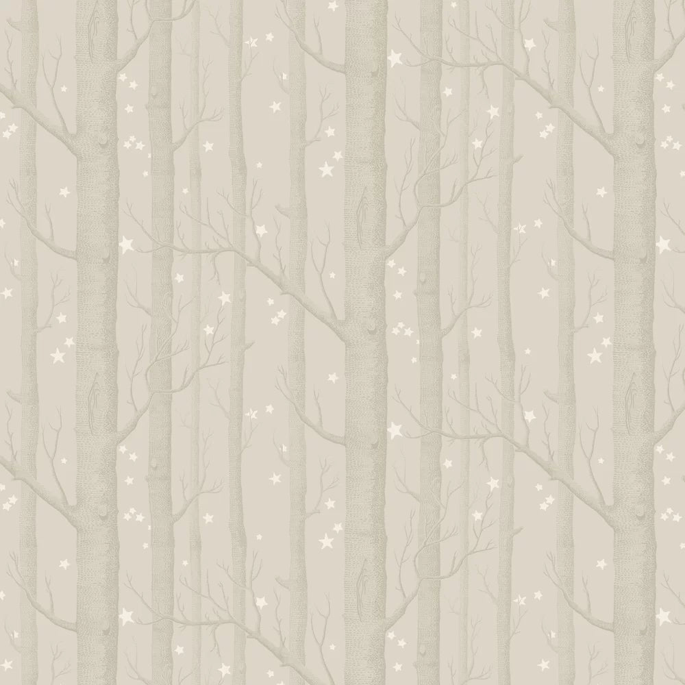 Woods and Stars Wallpaper - Grey