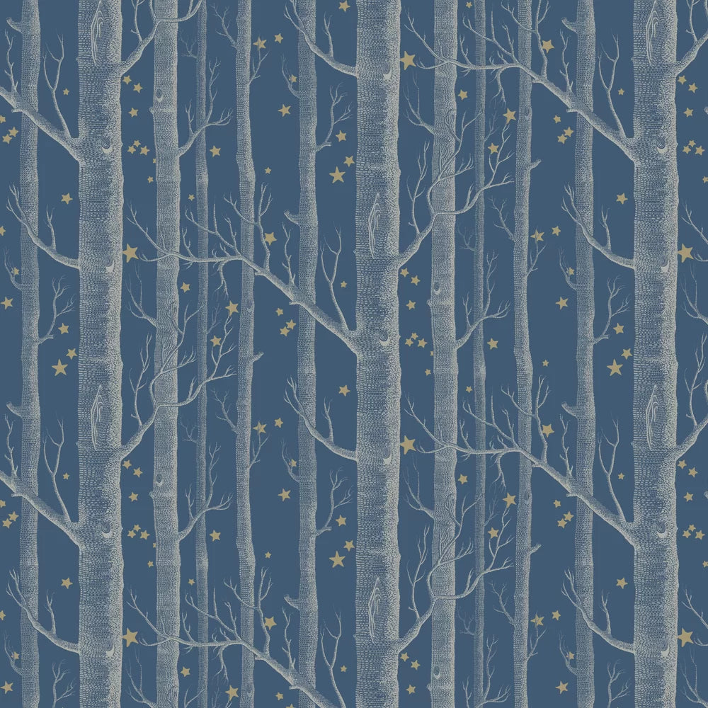 Woods and Stars Wallpaper - Midnight