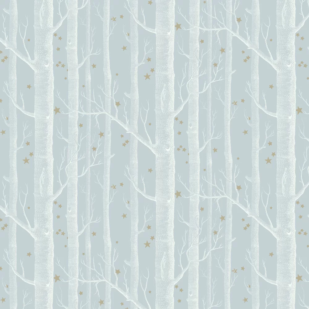 Woods and Stars Wallpaper - Powder Blue