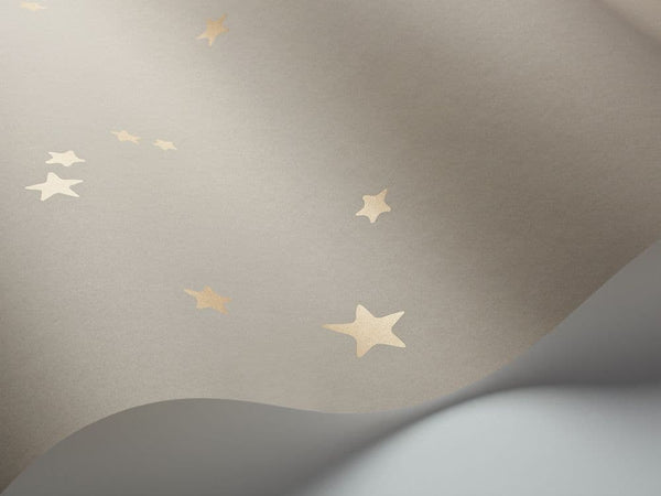 Sample - Stars Wallpaper - Cole and Sons - Linen/Gold