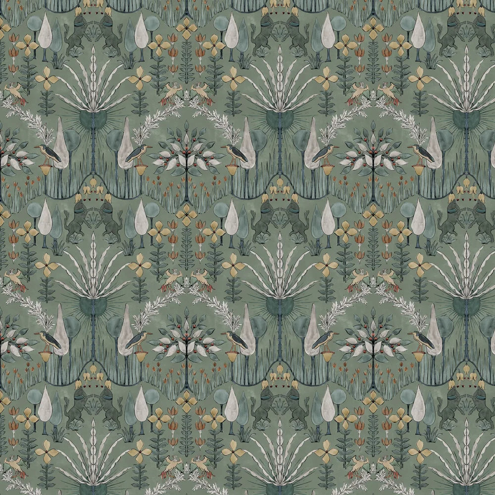 Oasis  Villa Wallpaper - Celedon