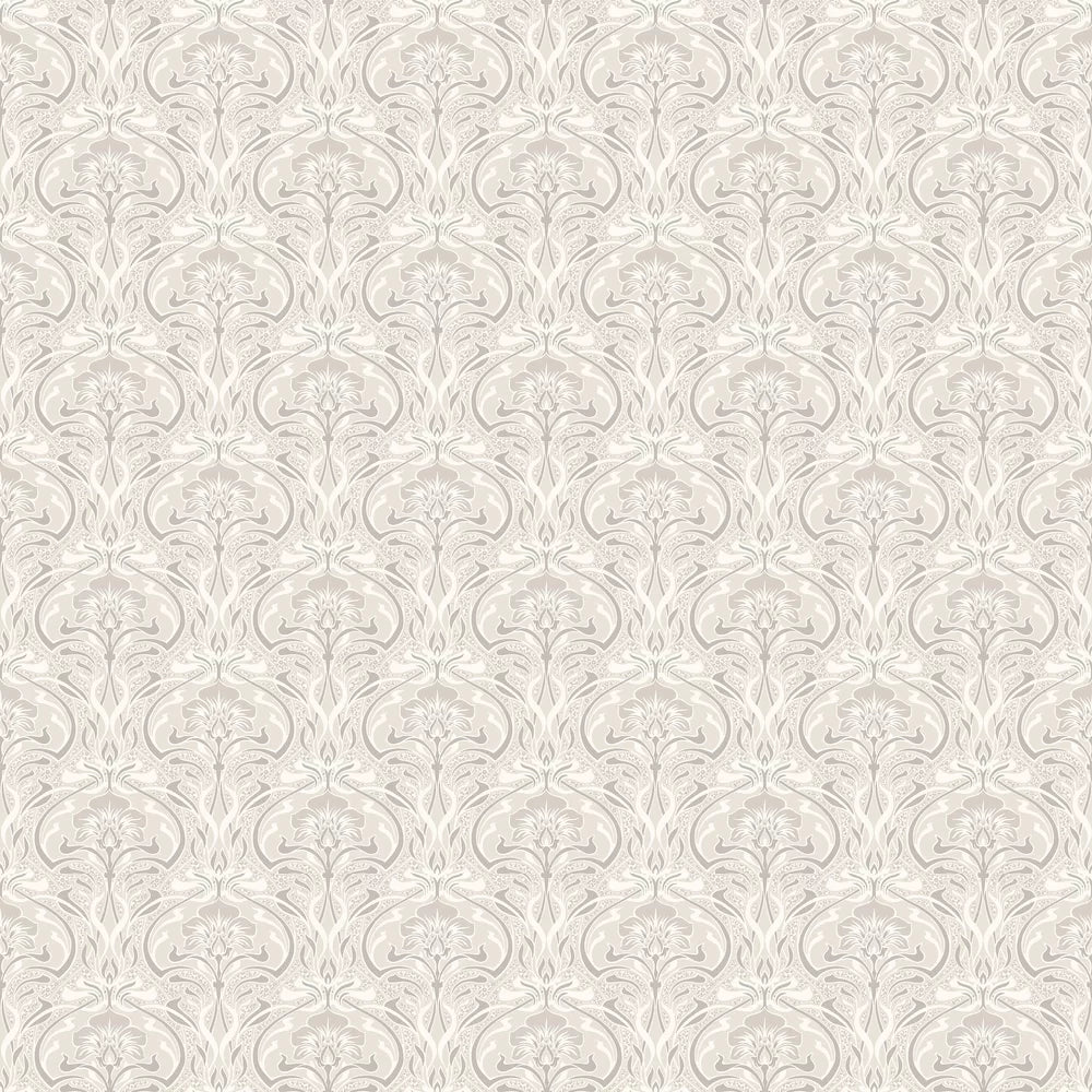 Sample - Flora Art Deco Wallpaper - Natural