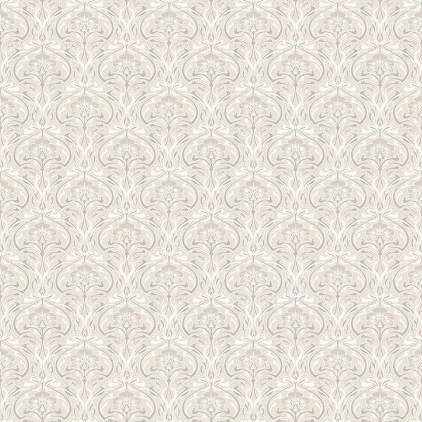 Sample - Flora Art Deco Wallpaper - Natural