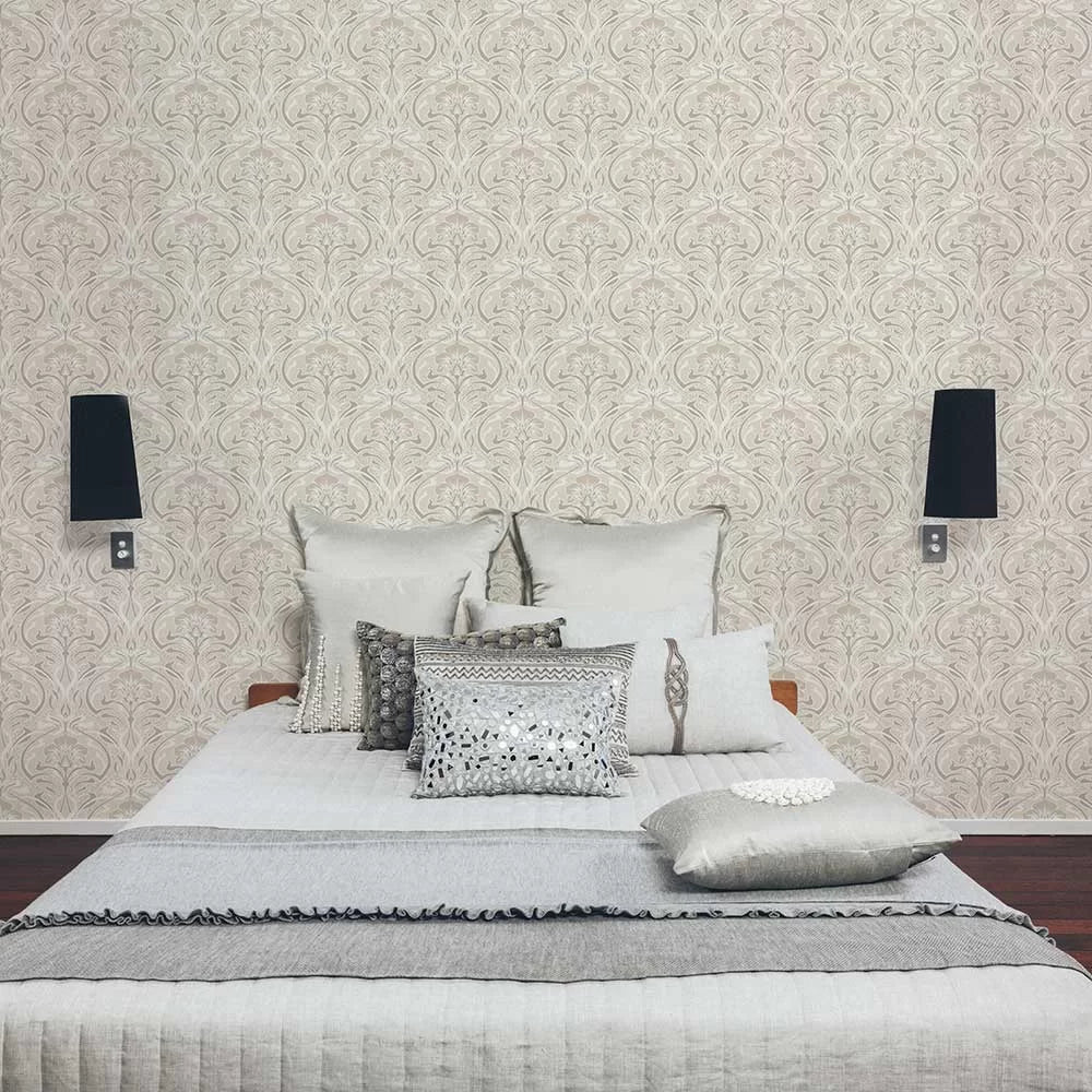 Flora Art Deco Wallpaper - Natural