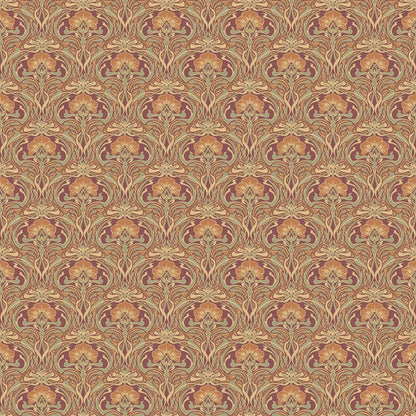 Flora Art Deco Wallpaper - Russet