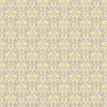 Flora Art Deco Wallpaper - Yellow