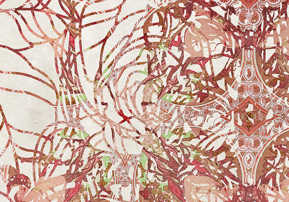 Renaissance Bloom - Orange Yellow - Custom Sized Wallpaper Mural (per m2)