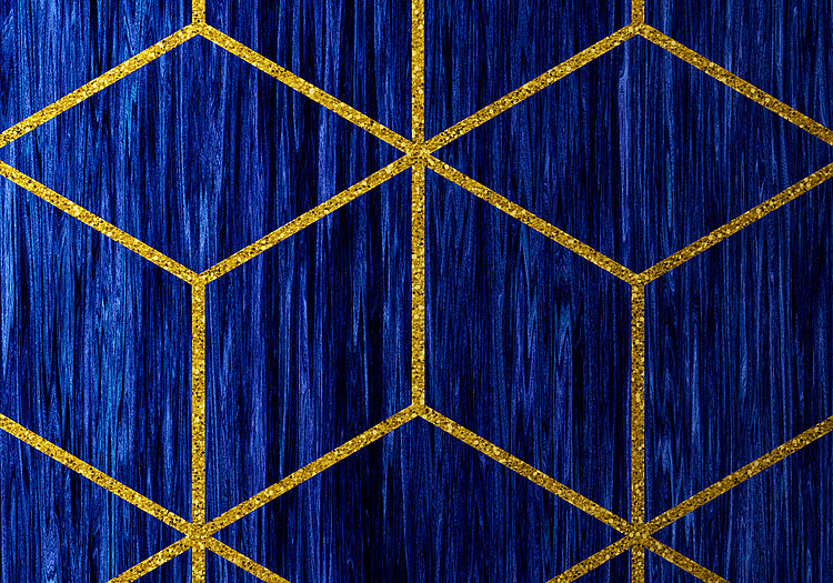 Mystique Vert - Blue - Custom Sized Wallpaper Mural (per m2)