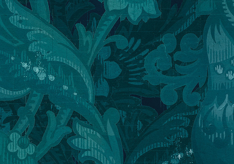 Midnight Botanica - Custom Sized Wallpaper Mural (per m2)