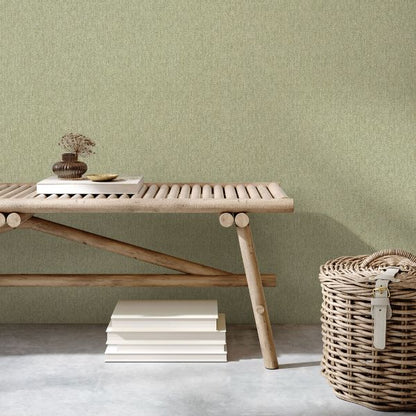 Harris Texture - Textured Herringbone Wallpaper - Green