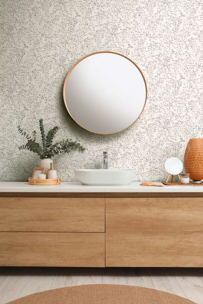 Tiny Tendrils Wallpaper - Grey/Silver/White