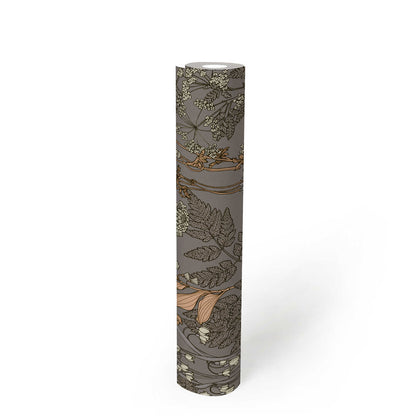 Floral Wallpaper - Grey/Cream