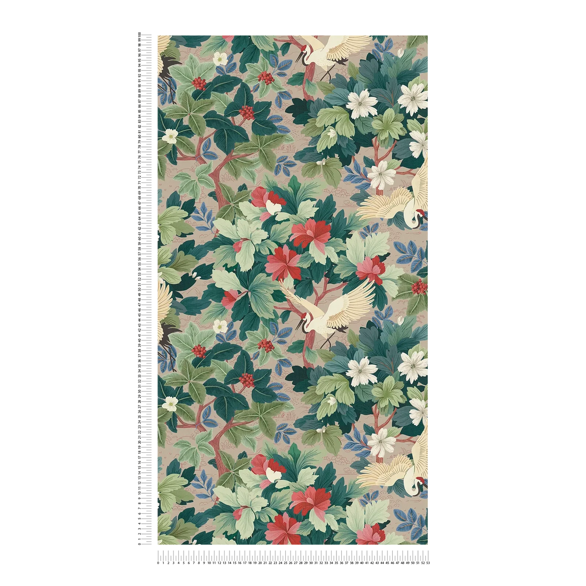 Tsuru Crane Garden Vinyl Wallpaper – Blush