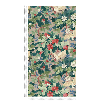 Tsuru Crane Garden Vinyl Wallpaper – Blush
