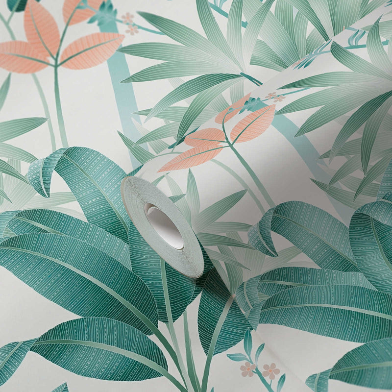 Graphic Palms Wallpaper - Green