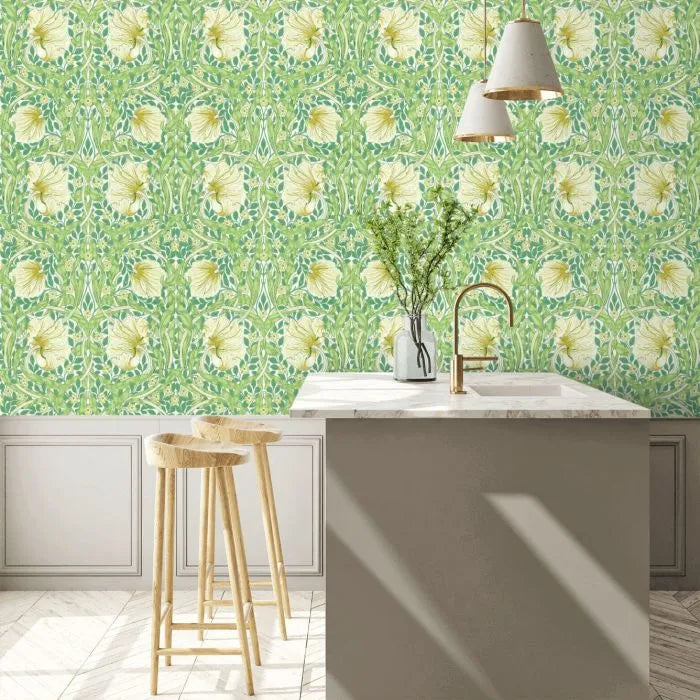 Pimpernel Wallpaper - Weld/Leaf Green