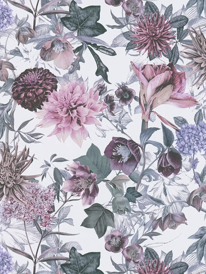 Floral Trails Wallpaper - White + Pink