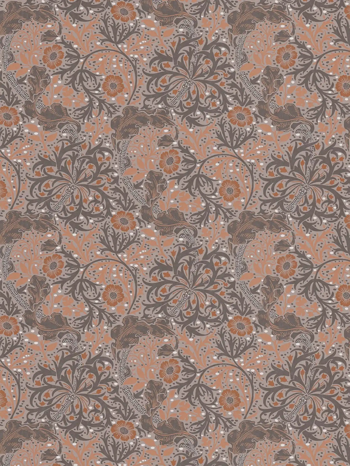 Sample - Seaweed Wallpaper - Red/Brown