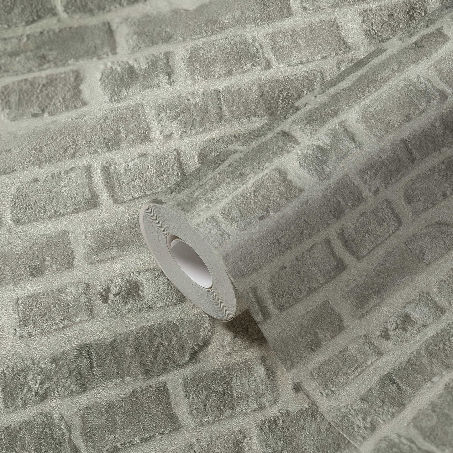 Soft Mortar Brick Wallpaper - Washed Grey - 24 Rolls Due July 2026