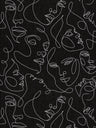Muse Line Art Face Wallpaper – Black/Silver