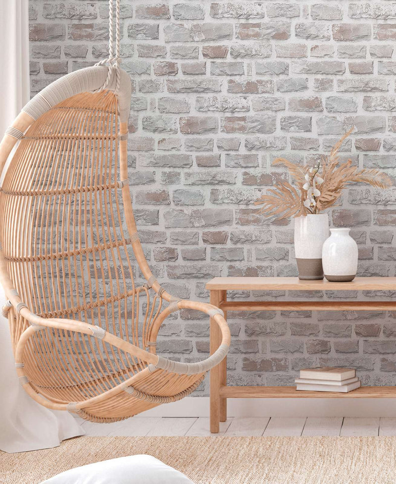 Classic Brickstone - Natural Wallpaper - Grey