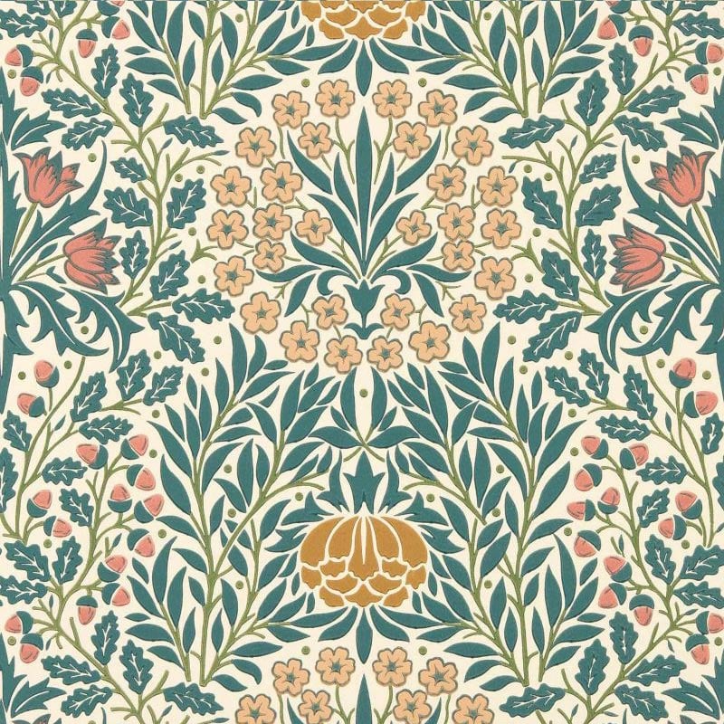 Sample - Daisy & Oak Wallpaper - Madder / Teal