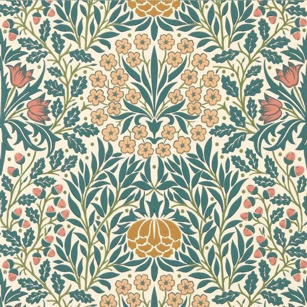 Sample - Daisy & Oak Wallpaper - Madder / Teal