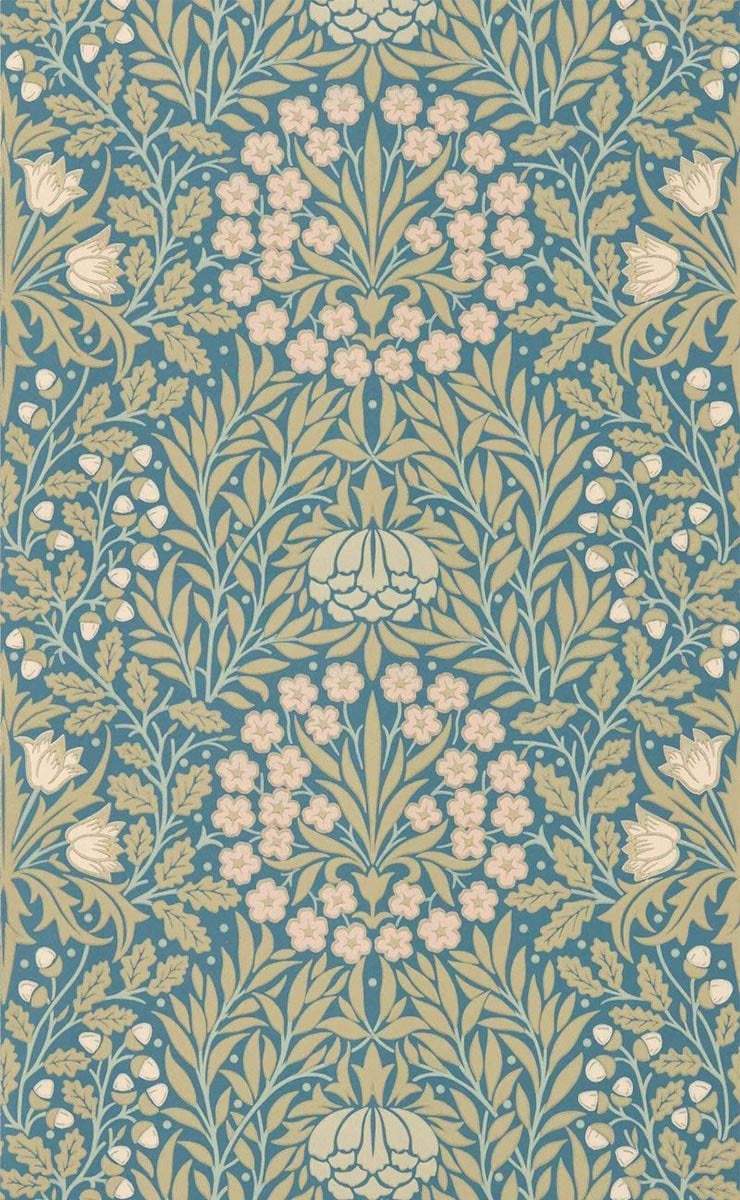 Daisy & Oak Wallpaper - Powder Blue / Blush