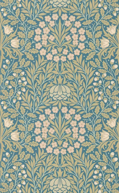 Daisy & Oak Wallpaper - Powder Blue / Blush