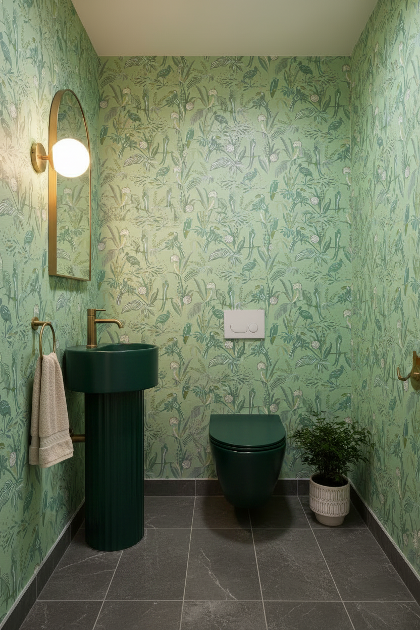 Jungle Birds Vinyl Wallpaper - Green - Discontinuing