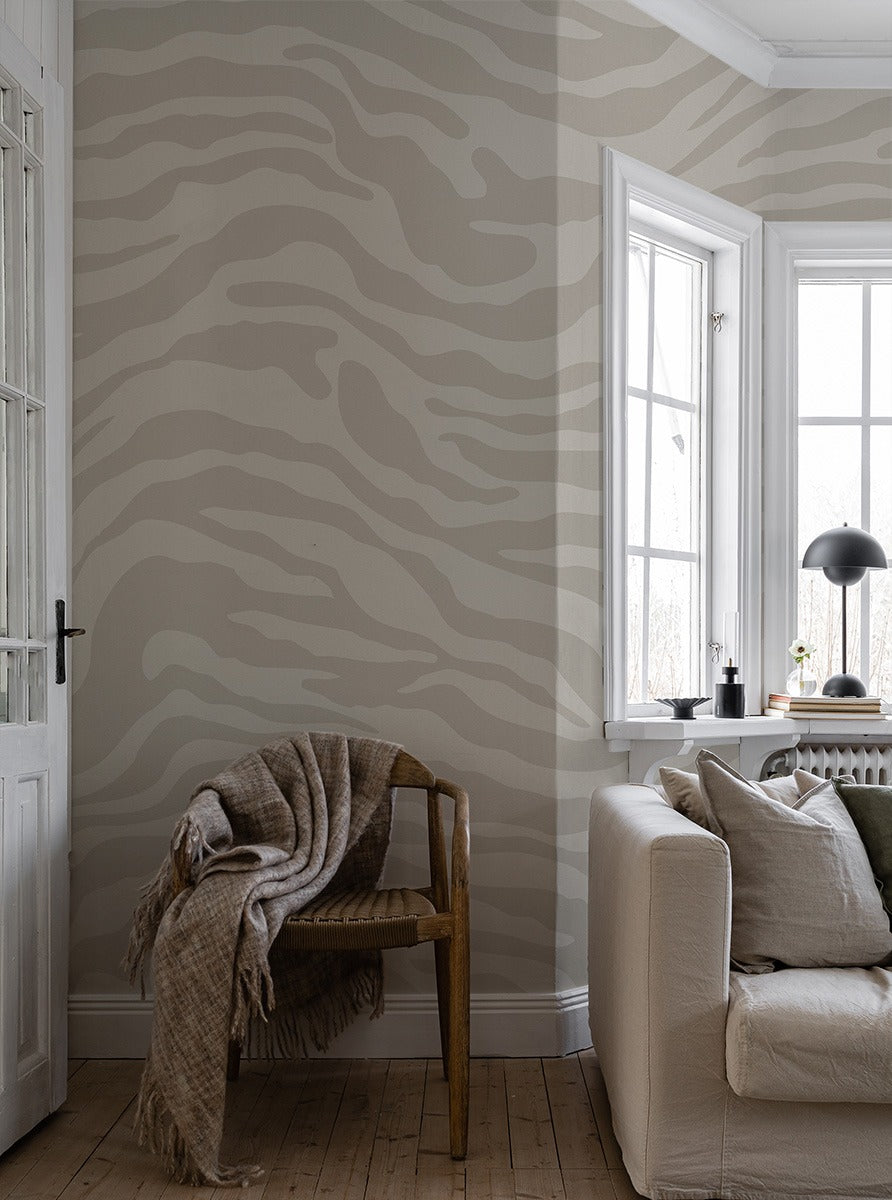 Date Night - Custom Sized Wallpaper Mural (per m2) - Beige