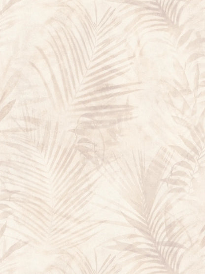 Soft Palm Leaf Vinyl Wallpaper - Cream