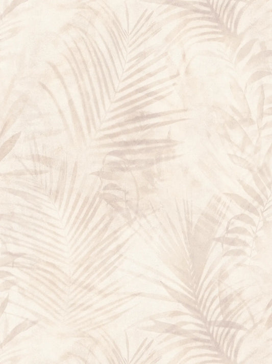 Soft Palm Leaf Vinyl Wallpaper - Cream