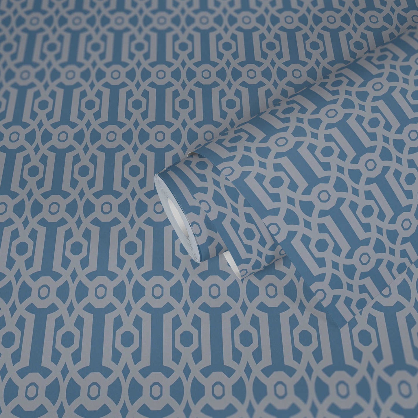Baroque Pattern Wallpaper - Blue