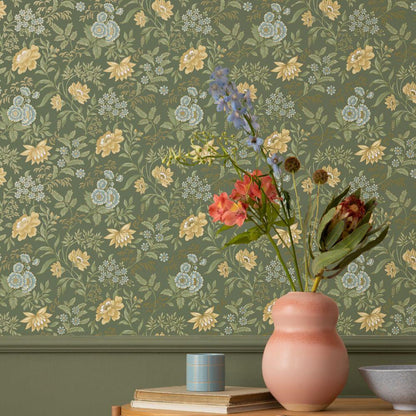 Garden Muse Wallpaper - Forest Green