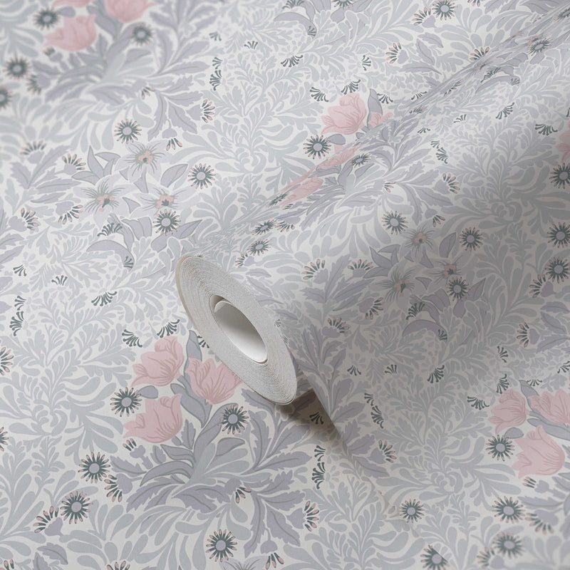 Antique Floral Trails Wallpaper Online NZ | The Inside - Grey