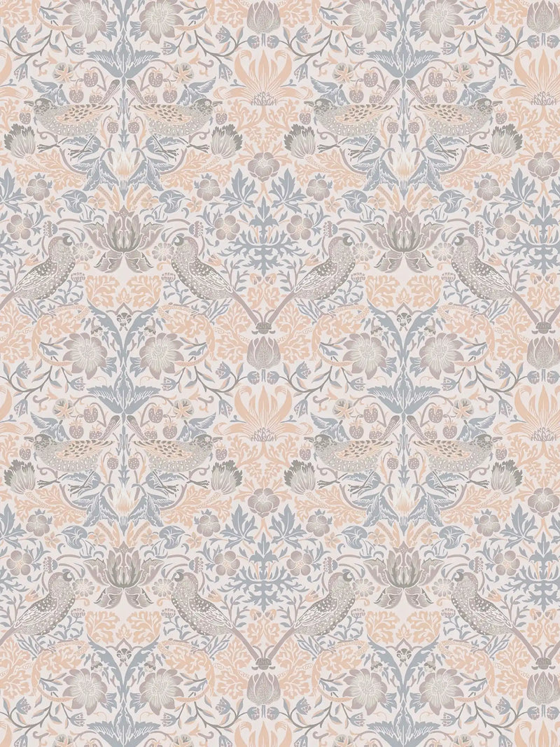 Baroque Birds Wallpaper - Beige/Grey
