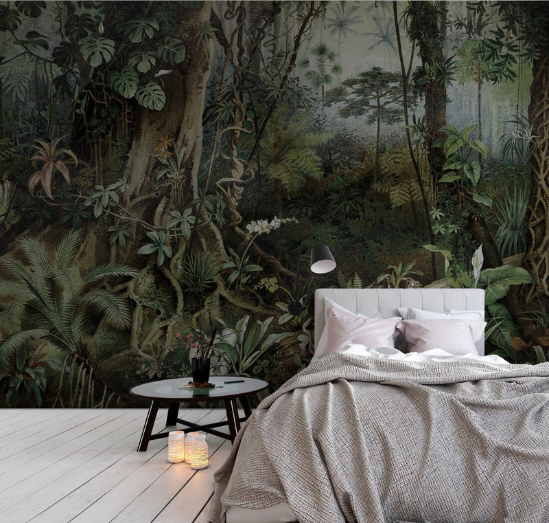 Jungle - Custom Sized Wallpaper Mural (per m2) - Green