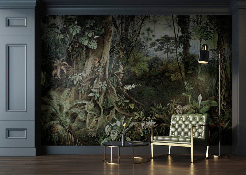 Jungle - Custom Sized Wallpaper Mural (per m2) - Green