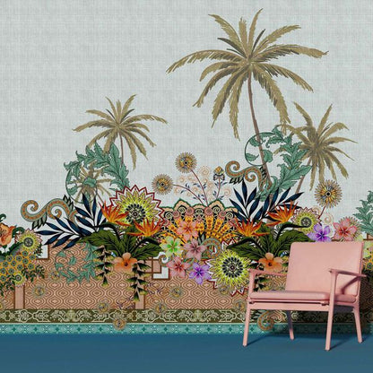 Indian Garden - Custom Sized Wallpaper Mural (per m2)