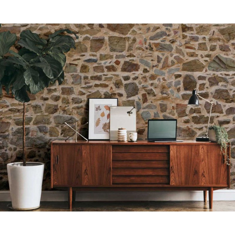 Natural Stone - Custom Sized Wallpaper Mural (per m2) - Beige