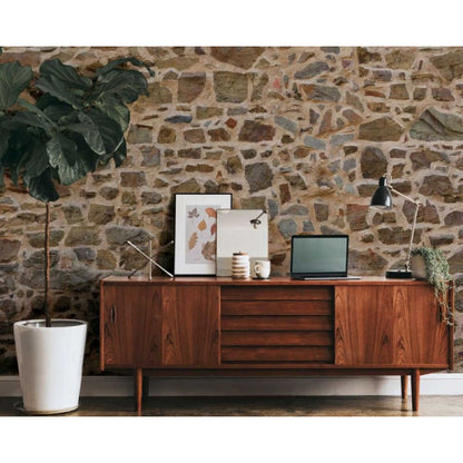 Natural Stone - Custom Sized Wallpaper Mural (per m2) - Beige